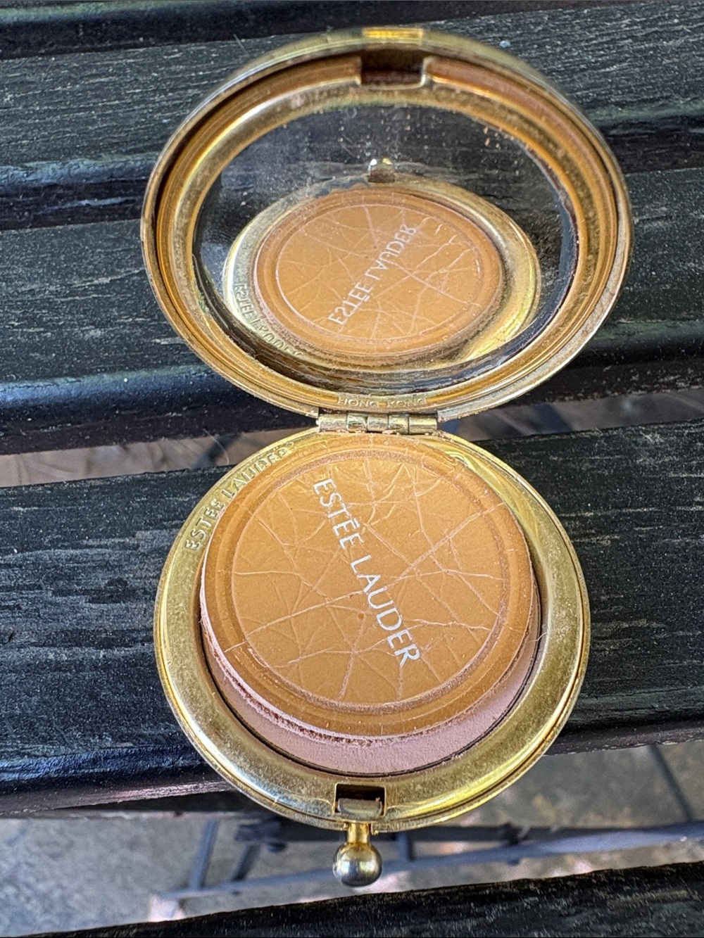 Vintage Estee Lauder locket translucent pressed powder compact in Medium-02